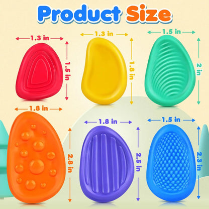 Sensory Silicone Fidget Toy Stone Set Six Pack For Calming Relief