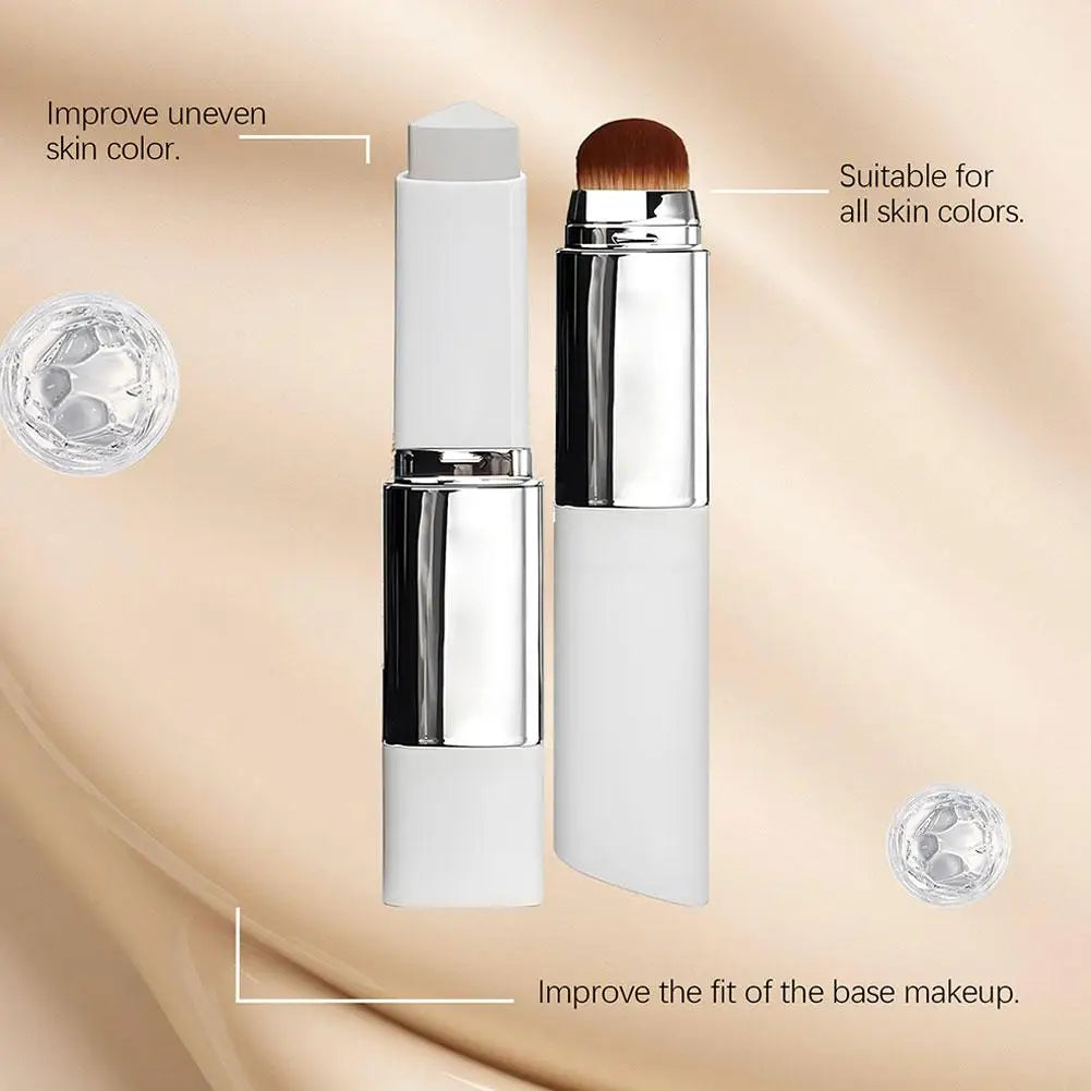Foundation stick color correcting hydrating makeup with built-in blending brush