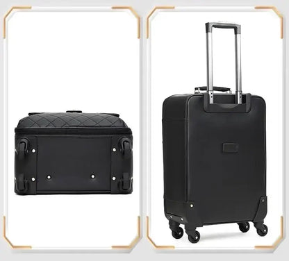 20"24"28" INCH Women Leather Trolley Rolling Luggage Check In Cabin Spinner Suitcase On Wheels