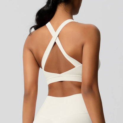 Women’s Yoga Bra Crop Top Nylon Elastane Supportive Sling Back