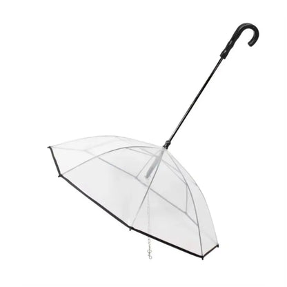 Detachable Clear Pet Dog Umbrellas C-Shape Handle with Leash Doggy Poncho Adjustable Rainproof Raincoat for Dogs Pet Supplies