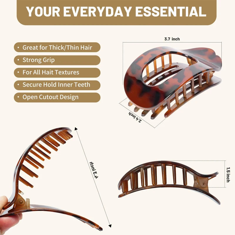 Leopard Claw Clip with Spoon Shape for Secure Hold and Smooth Glide