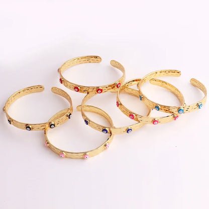 Women’s gold-plated evil eye crystal cuff bracelet