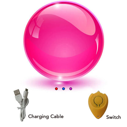 Hand-controlled LED flying spinner ball with boomerang return