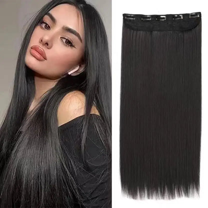 Natural-Looking Clip-In Hair Extensions with Five-Clip Weft for Volume