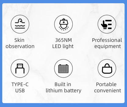 Skin Analyzer Skin Examination Beauty Test Medical Wood's Lamp Dermoscope Medical Woods Lamp Skin Analysis Vitiligo Detector