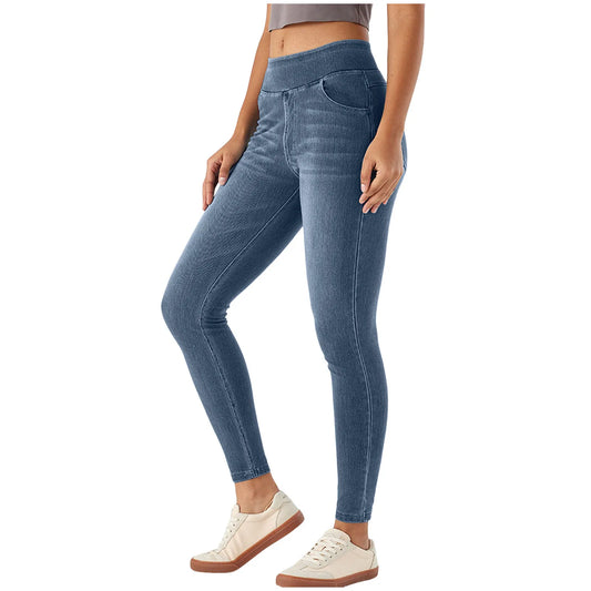 Slim Jeans High Waist Pull-On Denim with Stretchy Fit for Women