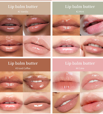 Summer Lip Balm Moisturizing Mirror Lip Gloss Lip Vanilla Mint Iced Coffee Cake Smell Lipstick Transparent Lip Oil  Makeup