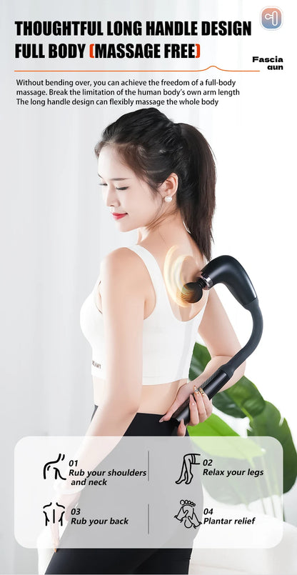 Electric Fascia Gun Massager - Deep Tissue Trigger Point Massage Machine for Body Relaxation