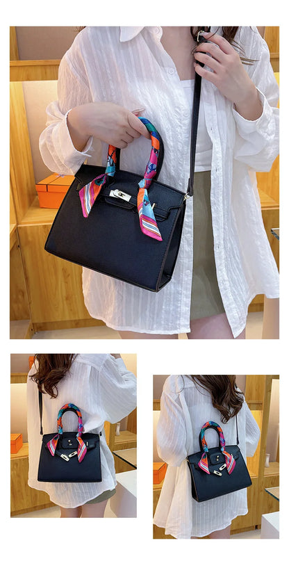Kelly Bag Fashion Women Bag Large Capacity Shoulder Bag Unique Design Versatile Lock Handheld Crossbody Purse