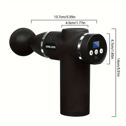 Percussion massage gun with 12 interchangeable heads