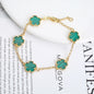 Silver Plated Rose Gold Clover Bracelet - Luxurious High Quality Jewelry for Women