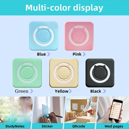 Mini Printer Compatible with IOS and Android, Wireless Mini Photo Printer Label Printer, Portable BT Mini Thermal Printer