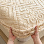 Floral Fitted Sheet with 3D Embroidery and Non Slip Deep Pockets