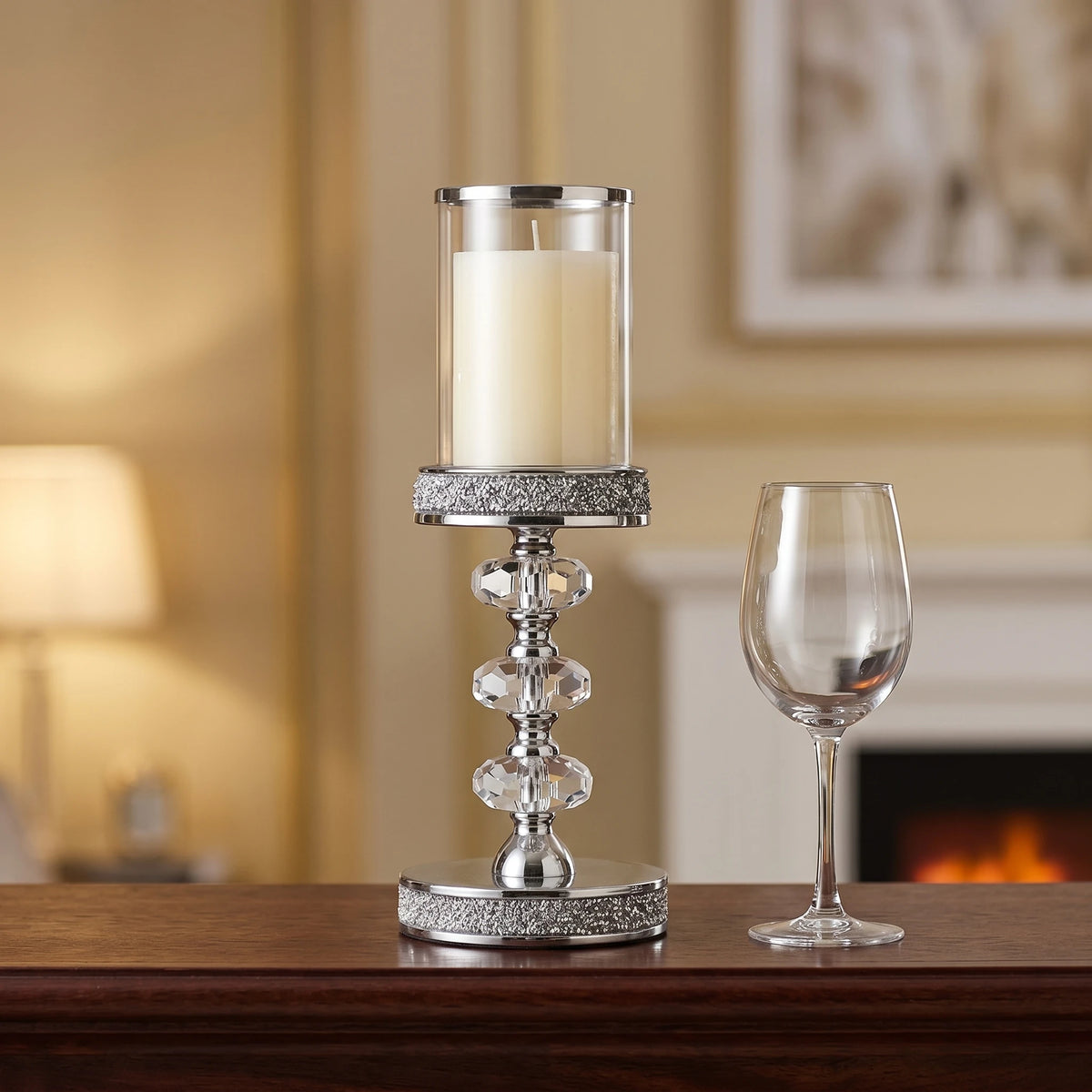 Candle holder with shade, available singly or as a set