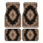 4Pcs Bohemian Car Floor Mats Rubber Back Heavy Duty Persian Carpet Car Decoration Dirty Resistant Car Floor Protector Rugs