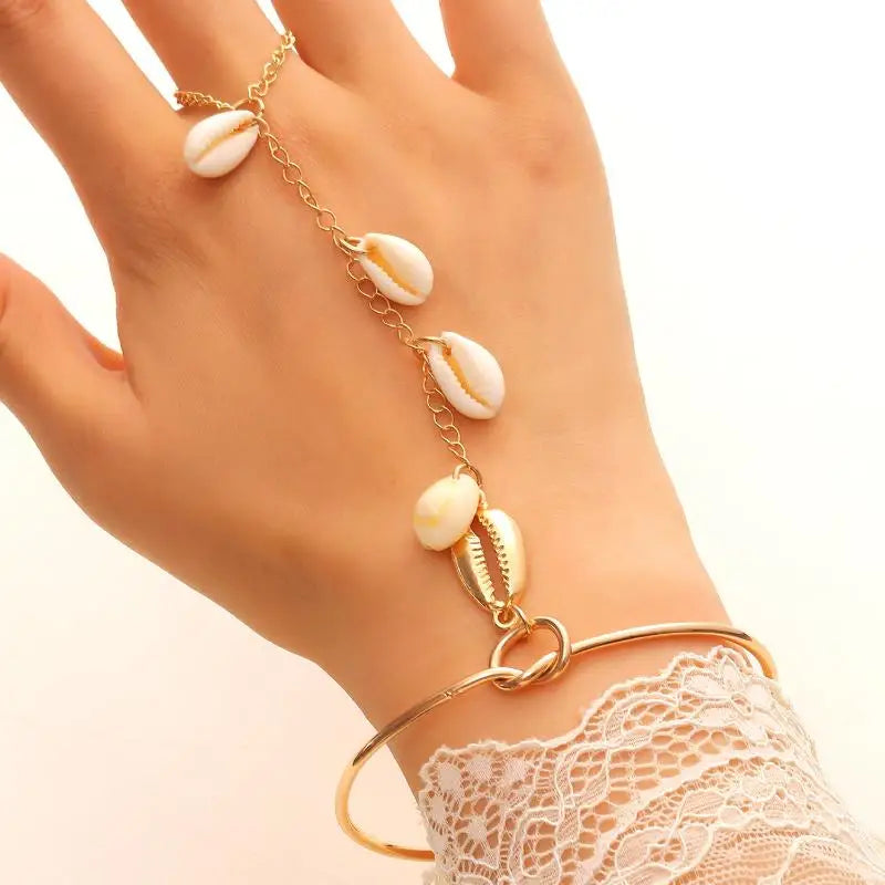 Women’s crystal hand chain wrap bracelet with layers