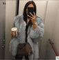 Luxe Faux Fur Jackets for Women Long Puff Sleeve Woman Coat Solid Short Warmth Outerwear Clause Ladies Elegant Streetwear