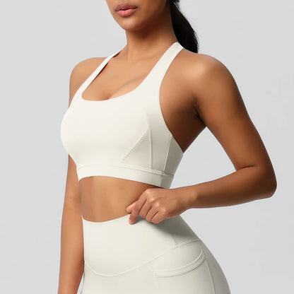 Women’s Yoga Bra Crop Top Nylon Elastane Supportive Sling Back