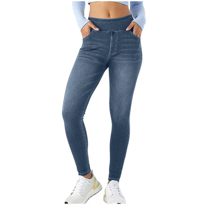 Slim Jeans High Waist Pull-On Denim with Stretchy Fit for Women
