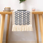 Rustic Burlap Table Runner with Crochet Lace Edge for Farmhouse Dining