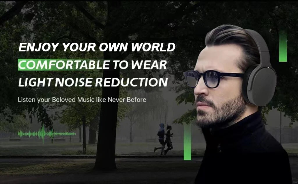 Wireless Noise Cancelling Headphones 9D Surround Sound Bluetooth 5.3 HD Mic