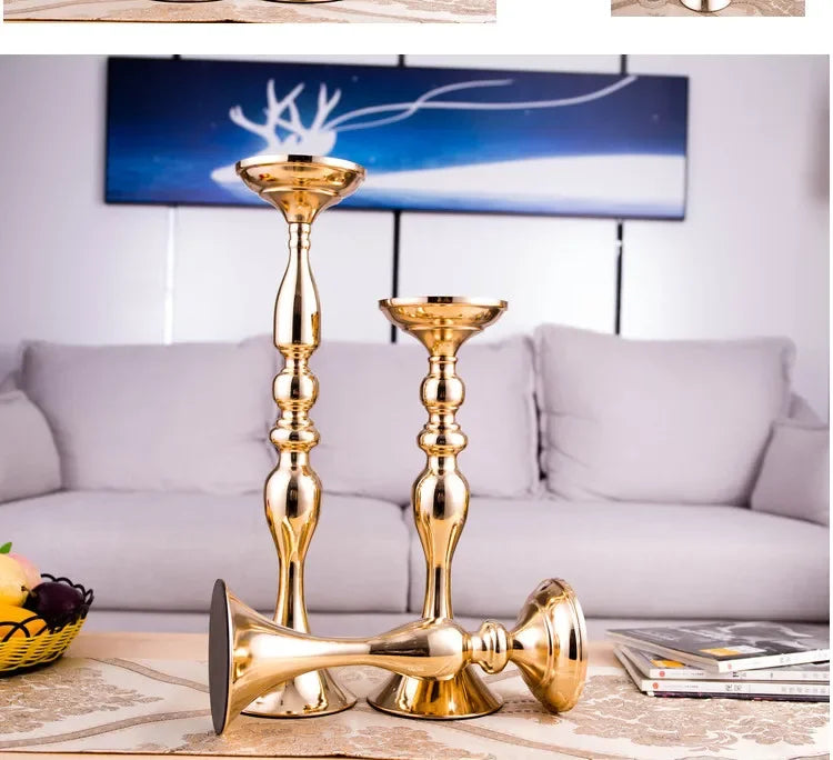 Gold Metal Candle Holder Lantern Centerpiece For Weddings At Home