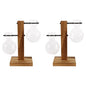Glass Bulb Vase on Wooden Stand for Desk Decor and Office Display