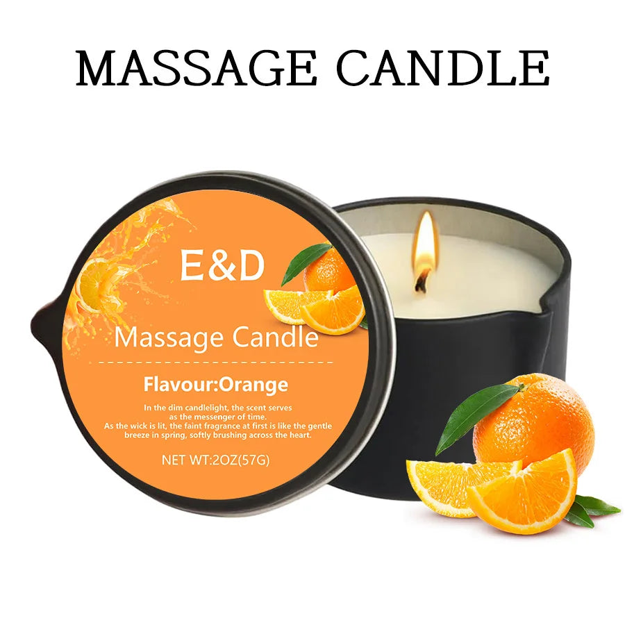 Scented massage oil candle for an evening ritual