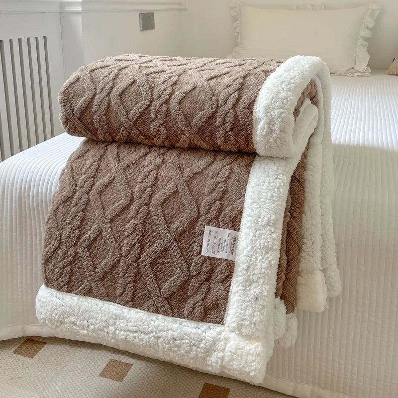 Ultra Blanket With Double Layer Milk Velvet And Lambswool Warmth