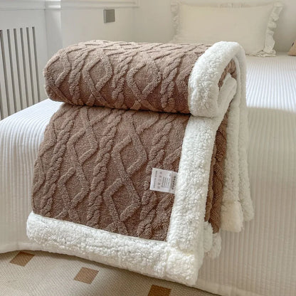 Ultra Blanket With Double Layer Milk Velvet And Lambswool Warmth