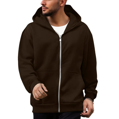 Street Style Backpack Hoodies Men Loose Zip Hooded Sweatshirt Attached Bags and Pockets Y2K Style Integrated School Bag Hoodie