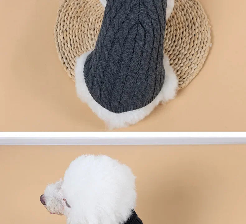 Knitted turtleneck dog sweater for everyday walks and lounging