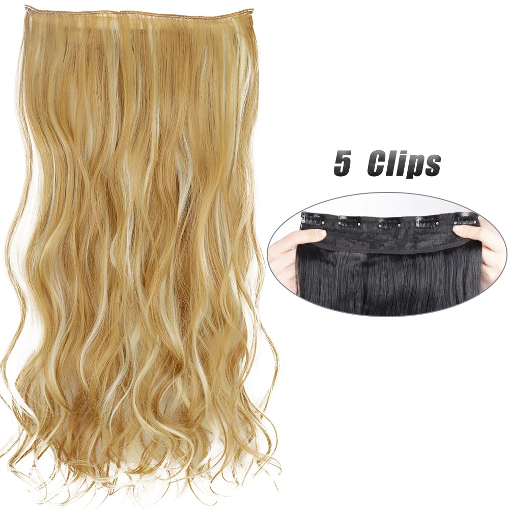 Wavy Clip In Hair Extensions Five Clip Set for Fuller Waves
