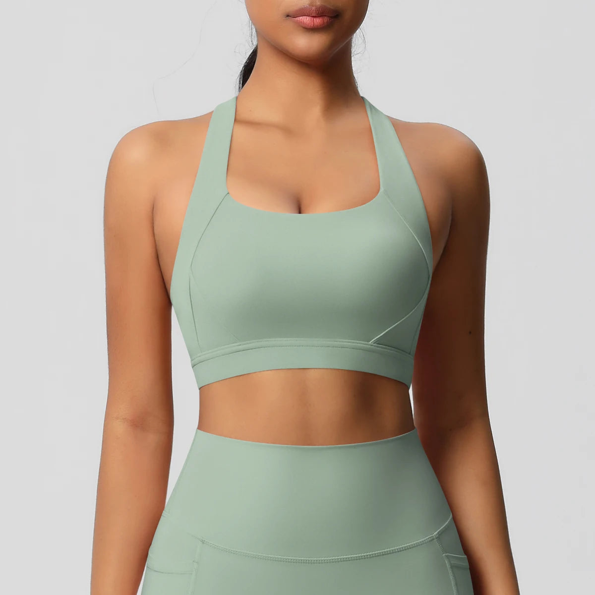 Women’s Yoga Bra Crop Top Nylon Elastane Supportive Sling Back