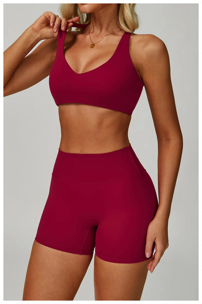 2-3PCS Yoga Suit Women Tracksuit Sports Bra High Waist Leggings Shorts Outfit Gym Set Fitness Push Up FITNESS REVOLUTION