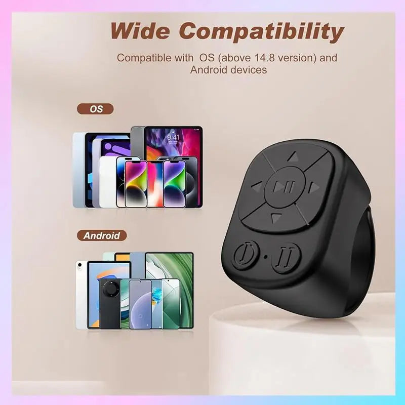 Wireless Ring Remote Bluetooth Page Turner for TikTok Videos