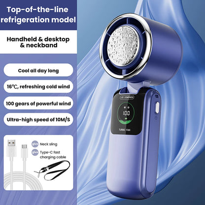 Portable Neck Fan 100 Speed Adjustable Mini Electric Outdoor Handheld