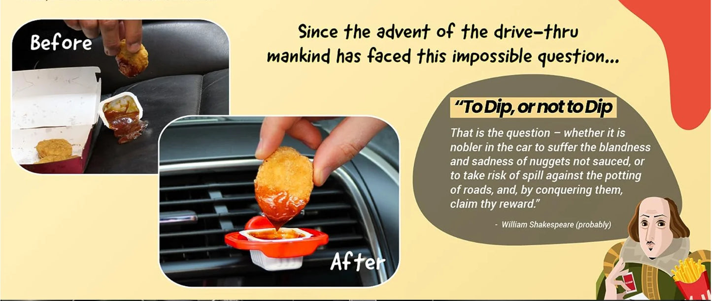 2PCS Universal Dip Clip Sauce Holders Stand Dip Clip Car Ketchup Styling Rack Basket Dipping Sauces Car Interior Accessories