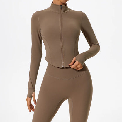 Ultra-Soft Fabrics Casual Tight Sports Jackets Women Zipper Yoga Clothes Quick-Dry Long Sleeve SPORTSWEAR REVOLUTION