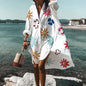 Women's Boho V-Neck Beach Cover-Up with Long Sleeves
