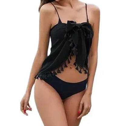 Women's Polyester Wrap Sarong With Tassel Edges And Adjustable Front Tie Short Length Lightweight