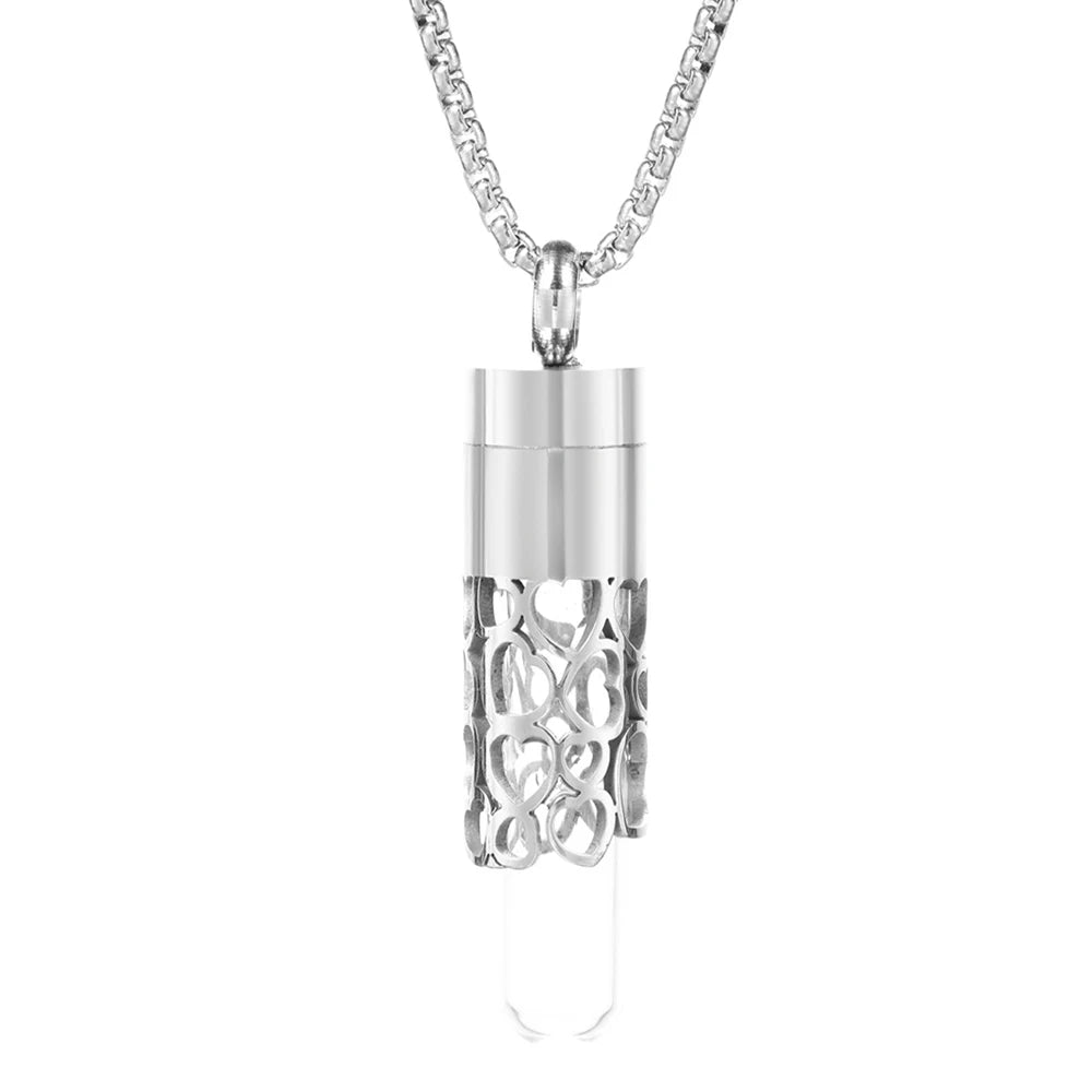 Women’s Diffuser Necklace Stainless Steel Bottle Oil Storage