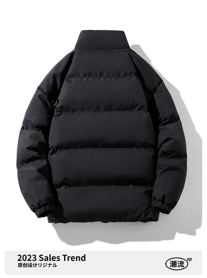 Autumn and Winter Puffer Jacket Men Vintage Warm High Neck Zipper Design Cotton-Padded Coat SINOBILLOW