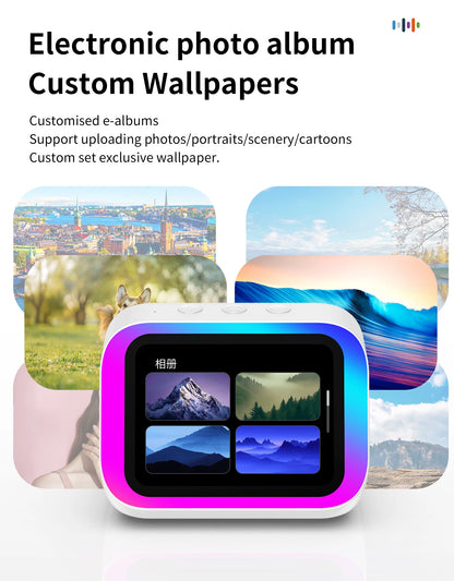 AI Smart Bluetooth 5.4 Touchscreen Speaker & Voice Assistant – Digital Album Alarm & HD Audio