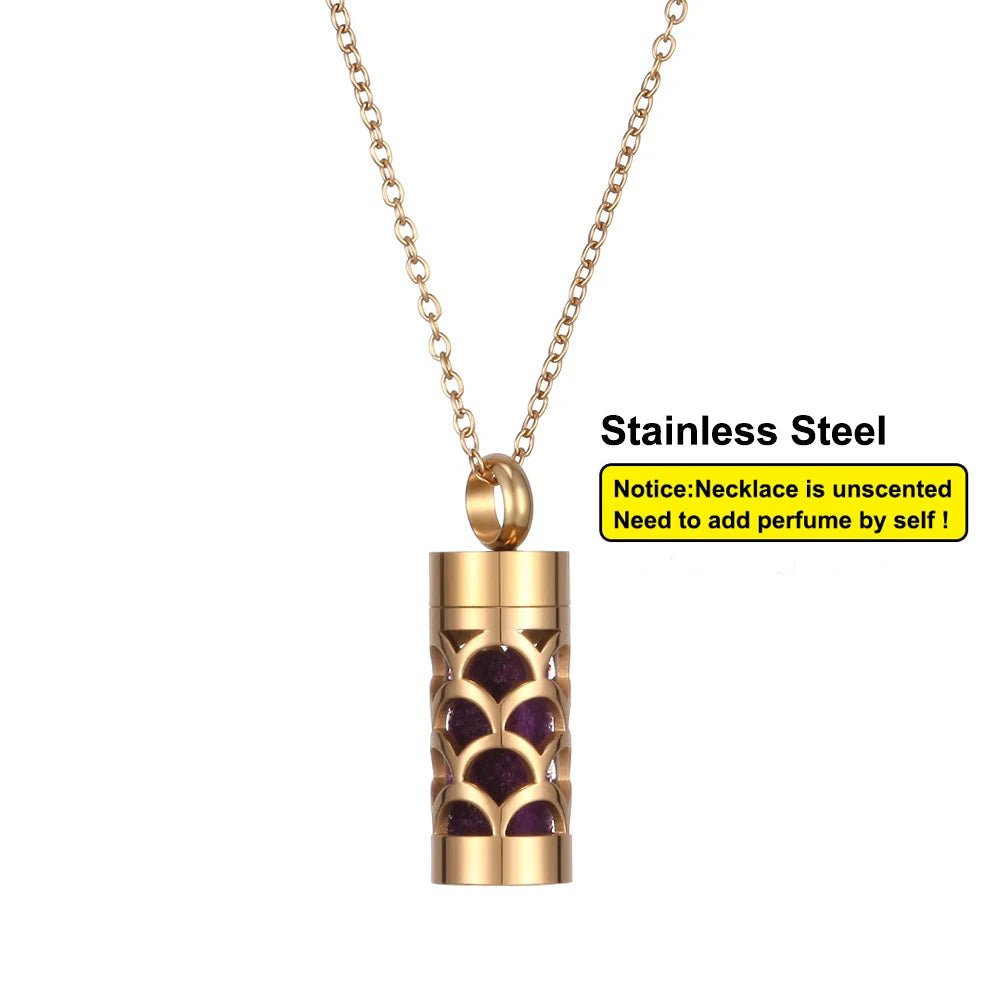 Women’s Stainless Steel Aromatherapy Diffuser Necklace For Essential Oils