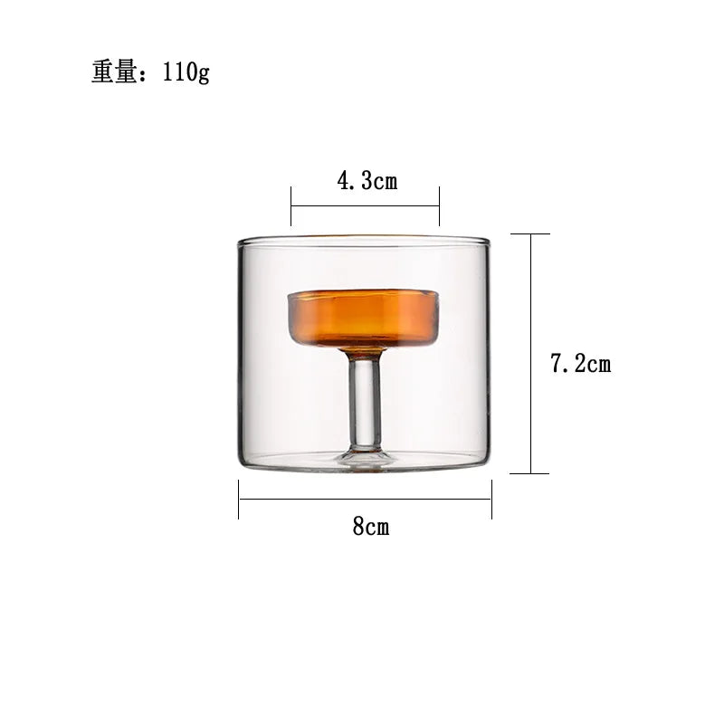 Glass candle holder for block candles and table decor
