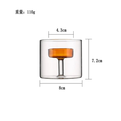 Glass candle holder for block candles and table decor