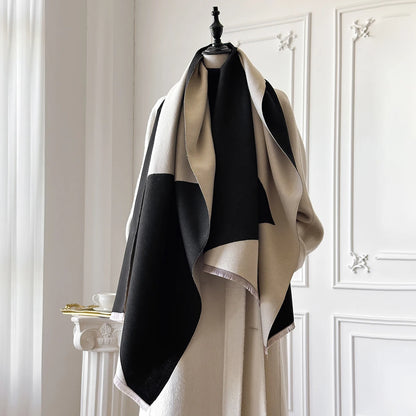 Luxury Thick Blanket Shawl - Winter Warm Print Imitation Cashmere Scarf Wrap Pashmina