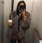 Luxe Faux Fur Jackets for Women Long Puff Sleeve Woman Coat Solid Short Warmth Outerwear Clause Ladies Elegant Streetwear